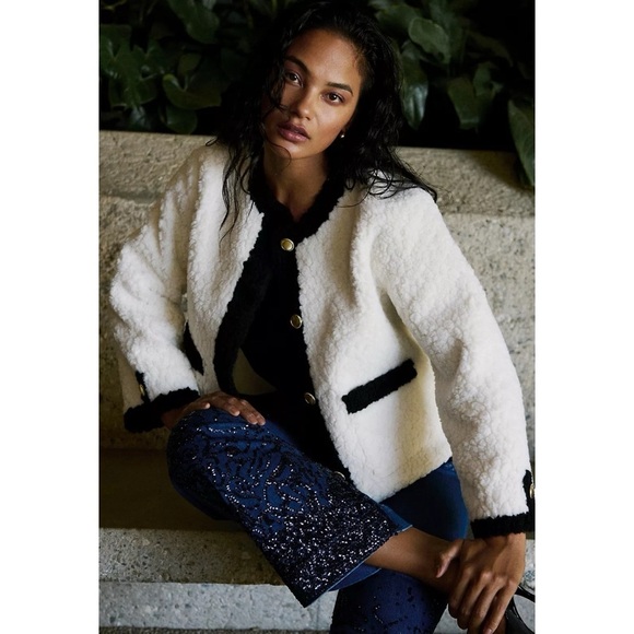 NWT Anthropologie The Colette High Rise Wide Leg Jeans Sequin Sparkle 27T Tall - Picture 15 of 16